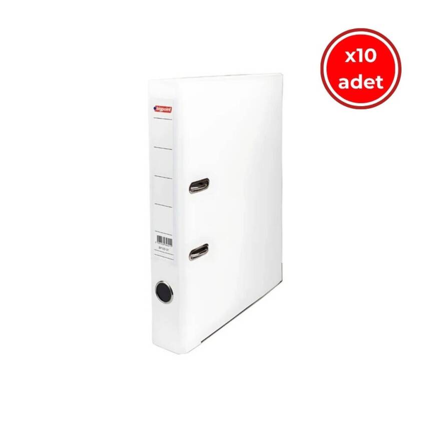 Bigpoint Dar Klasör, 10 Adet, 2 Halkalı, 350 Sayfa Kapasiteli, Beyaz - 1