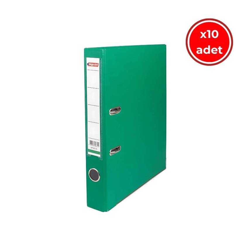 Bigpoint Dar Klasör, 10 Adet, 2 Halkalı, 350 Sayfa Kapasiteli, Yeşil - 1