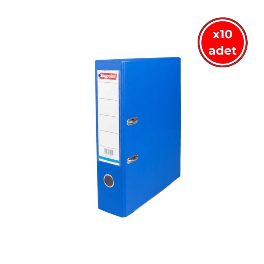 Bigpoint Geniş Klasör, 10 Adet, 2 Halkalı, 480 Sayfa Kapasiteli, Mavi - 1