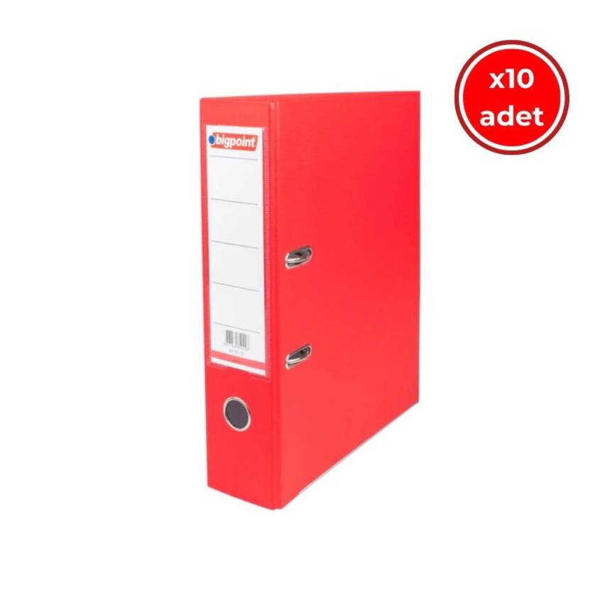 Bigpoint Geniş Klasör, 10 Adet, 2 Halka, 480 Sayfa Kapasiteli, Kırmızı - 1