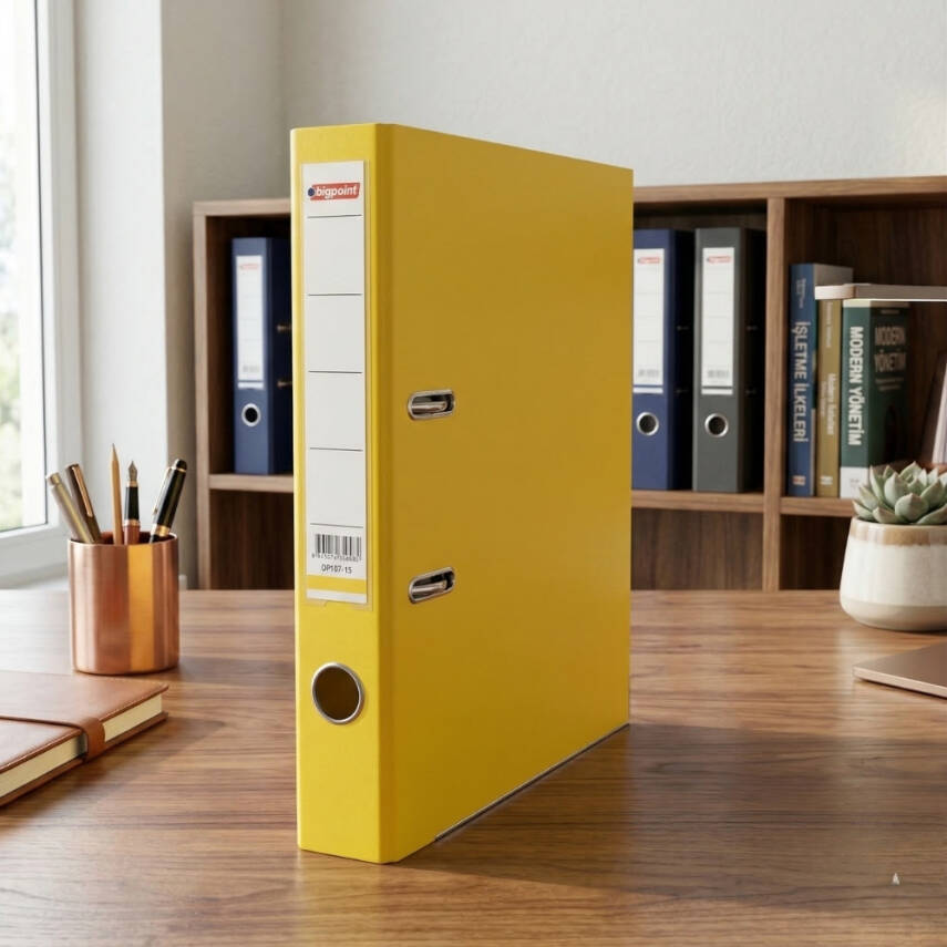 Bigpoint Dar Klasör, 2 Halkalı Mekanizma, 350 Sayfa Kapasiteli, Sarı - 2