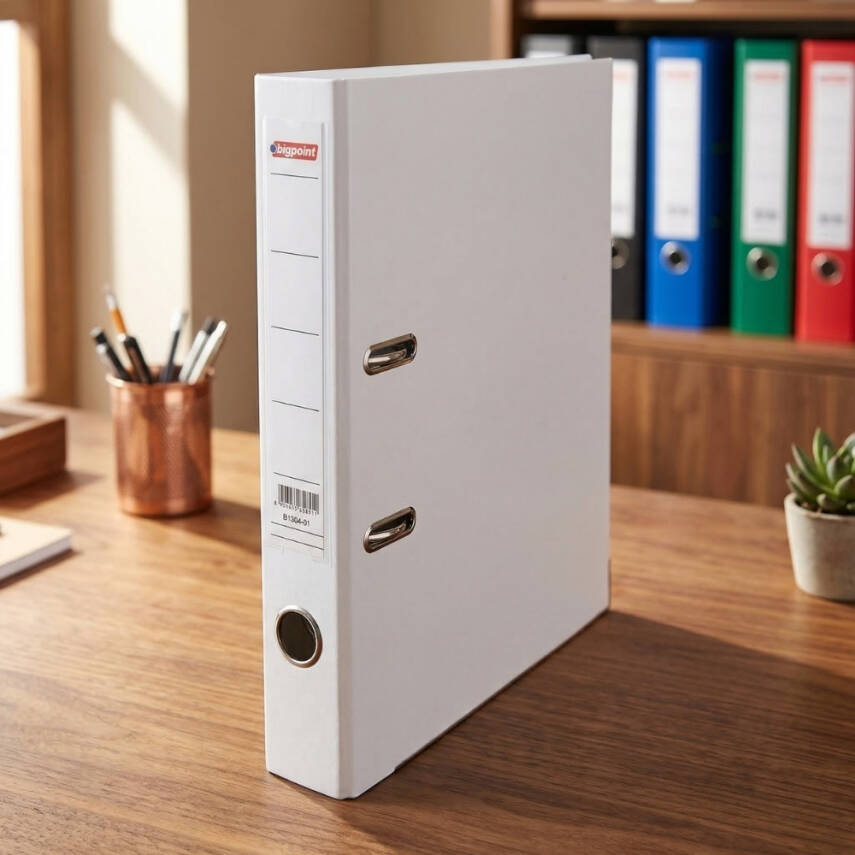 Bigpoint Dar Klasör, 2 Halkalı Mekanizma, 350 Sayfa Kapasiteli, Beyaz - 2