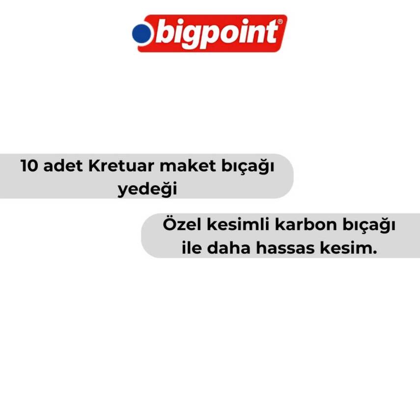 Bigpoint Kretuar Bıçağı Yedeği, 10’lu, Karbon Bıçak, Hassas Kesim - 2