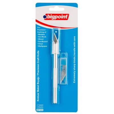 Bigpoint Kretuar Maket Bıçağı, 2 Yedekli, Karbon Bıçak, Ergonomik Yapı - Bigpoint