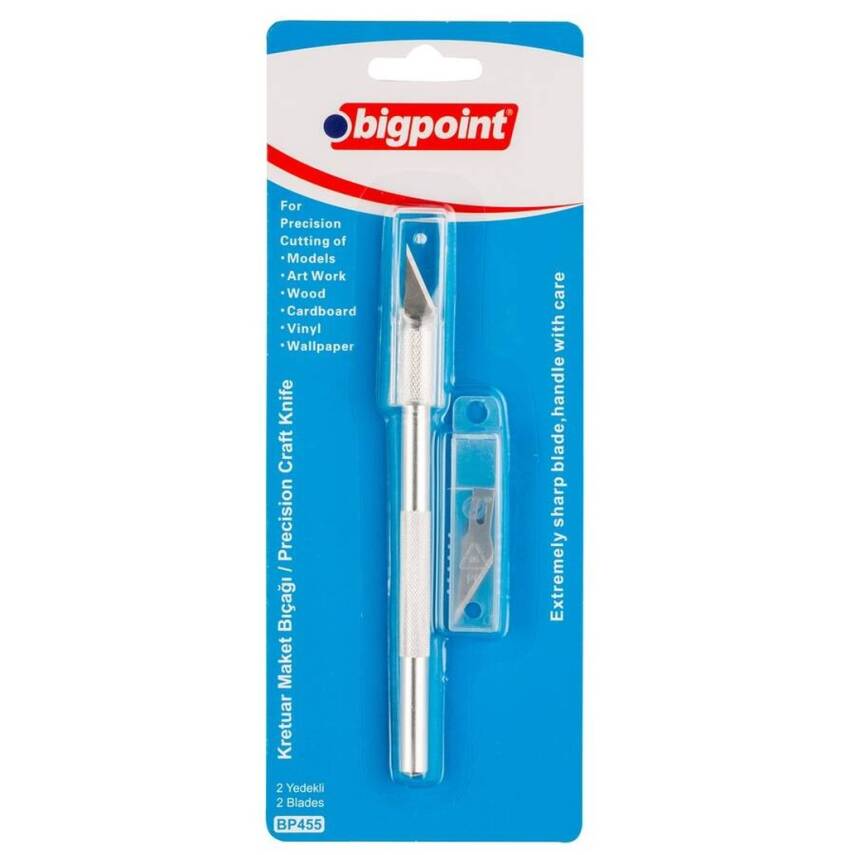 Bigpoint Kretuar Maket Bıçağı, 2 Yedekli, Karbon Bıçak, Ergonomik Yapı - 1