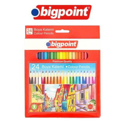 Bigpoint Kuru Boya Kalemi, 24 Renkli, Altıgen Gövdeli - 2