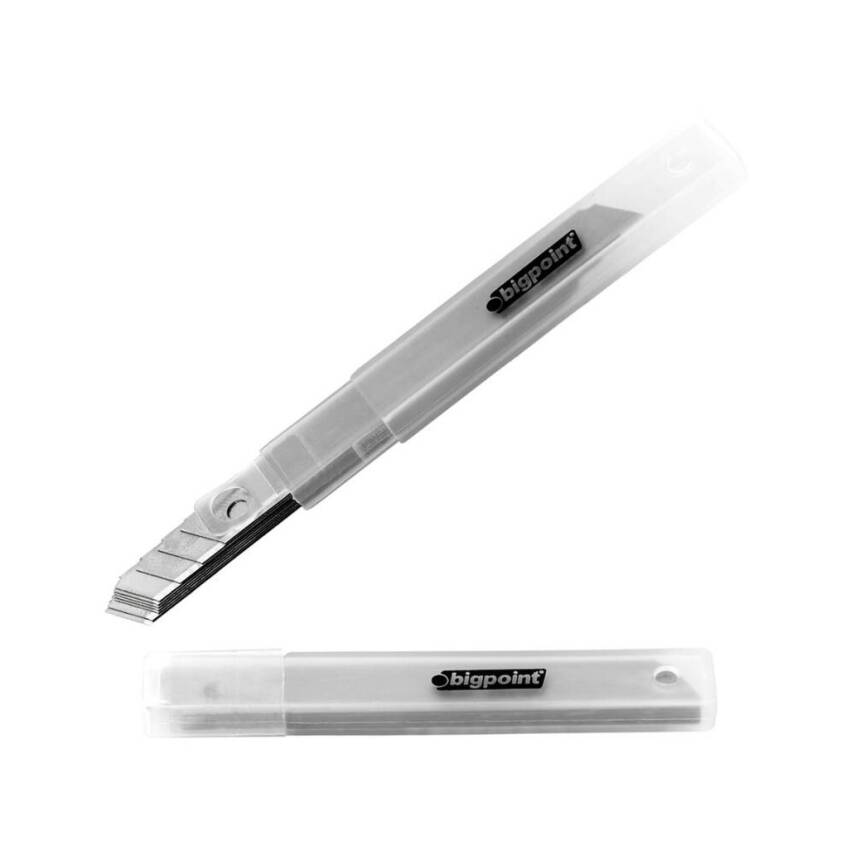 Bigpoint Maket Bıçağı Yedeği, 9mm, 10’lu, Karbon Çelik, Keskin - 1