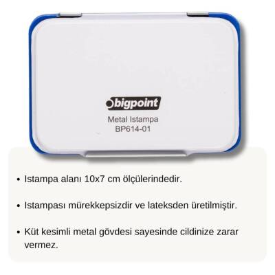 Bigpoint Metal Istampa, 10x7 cm, Yüksek Emicili, Damga Pedi, Küçük Boy - 4