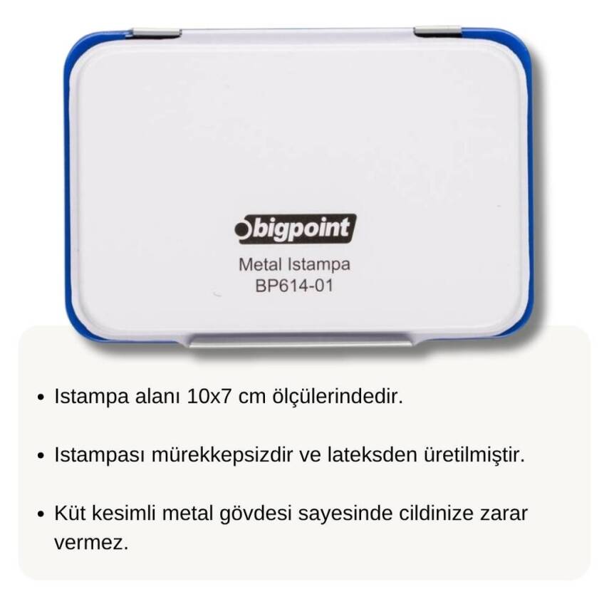 Bigpoint Metal Istampa, 10x7 cm, Yüksek Emicili, Damga Pedi, Küçük Boy - 4