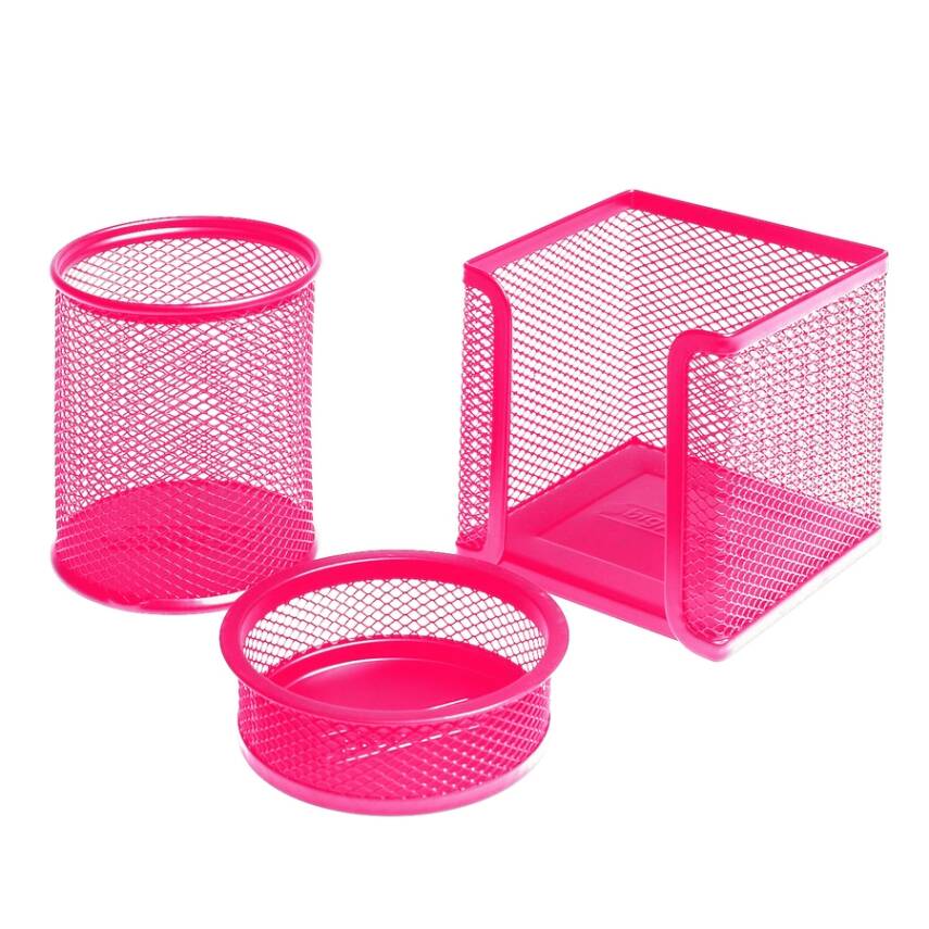Bigpoint Metal Masa Düzenleyici Set, 3’lü, Kaydırmaz Taban, Pembe - 1
