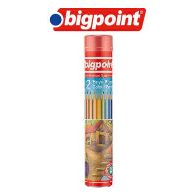 Bigpoint Metal Tüplü Kuru Boya Kalemi, 12 Renk, Altıgen Gövde - 2