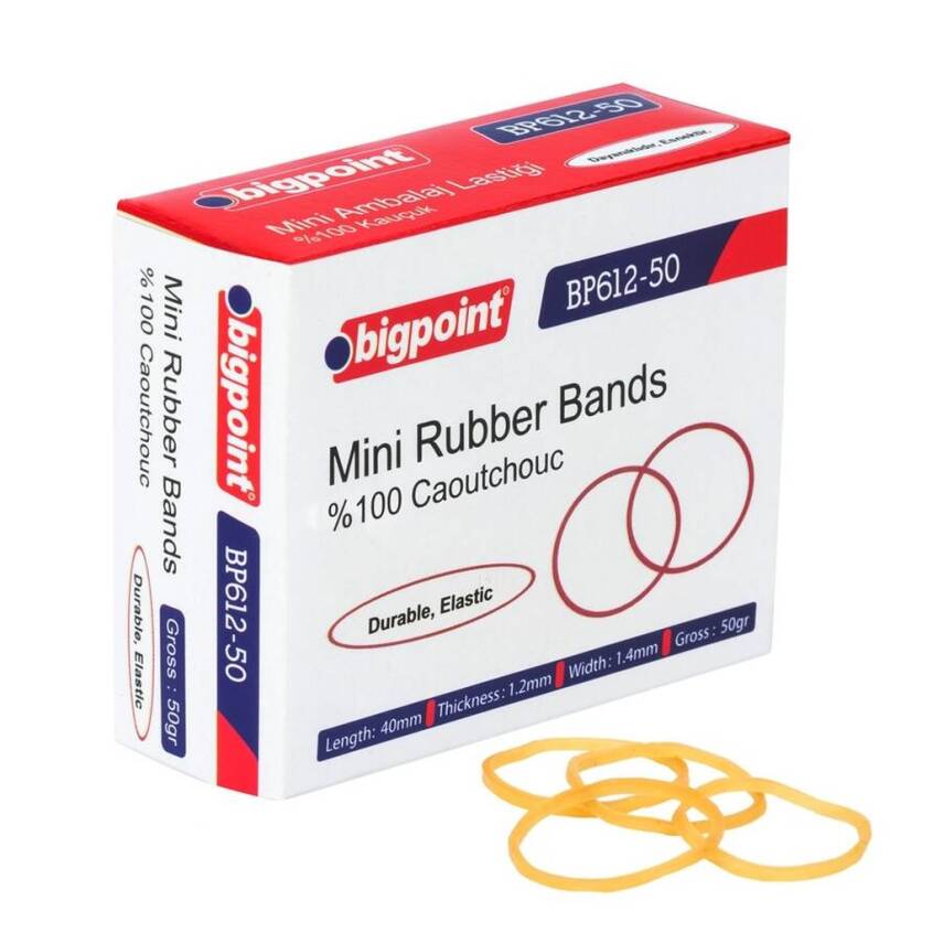 Bigpoint Mini Ambalaj Lastiği, 50 Gram, %100 Kauçuk, Esnek, 40 mm - 1
