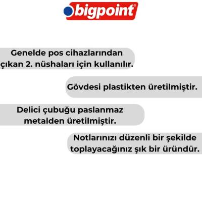 Bigpoint Not Kağıdı Tutacağı, Paslanmaz İğneli, Kasa Fişi Tutucu, Mavi - 2