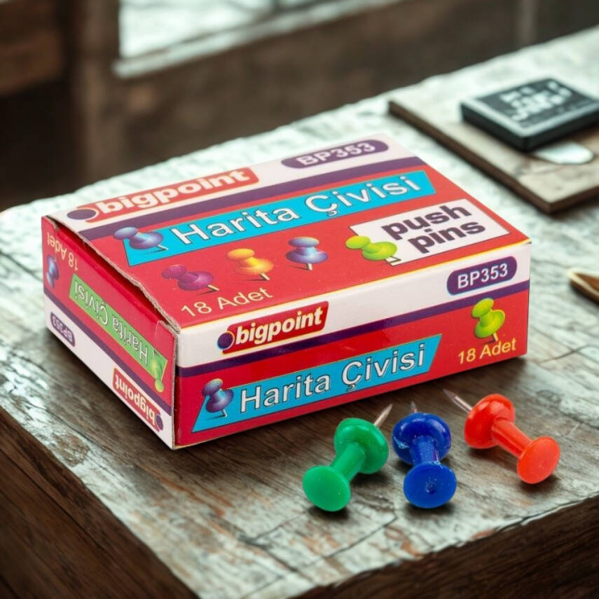 Bigpoint Pano Çivisi Paketi, 18’li Paket, Harita ve Mantar Pano Uyumlu - 4