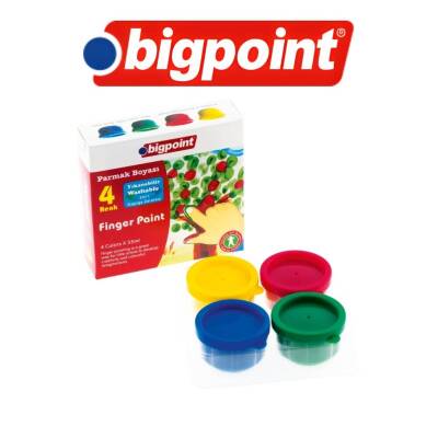 Bigpoint Parmak Boyası Seti, 4 Renkli, Güvenli, Fırça ve Parmak Uyumlu - 3