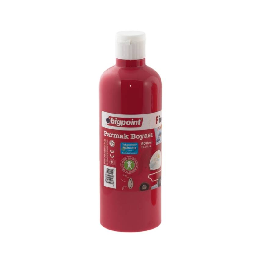 Bigpoint Parmak Boyası,500 ml,Güvenli, Parmak ve Fırça Uyumlu, Kırmızı - 1