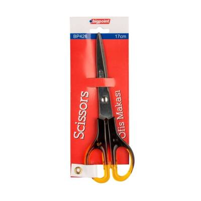 Bigpoint Paslanmaz Çelik Makas 17 cm, Ofis ve Kırtasiye İçin Uygun - Bigpoint