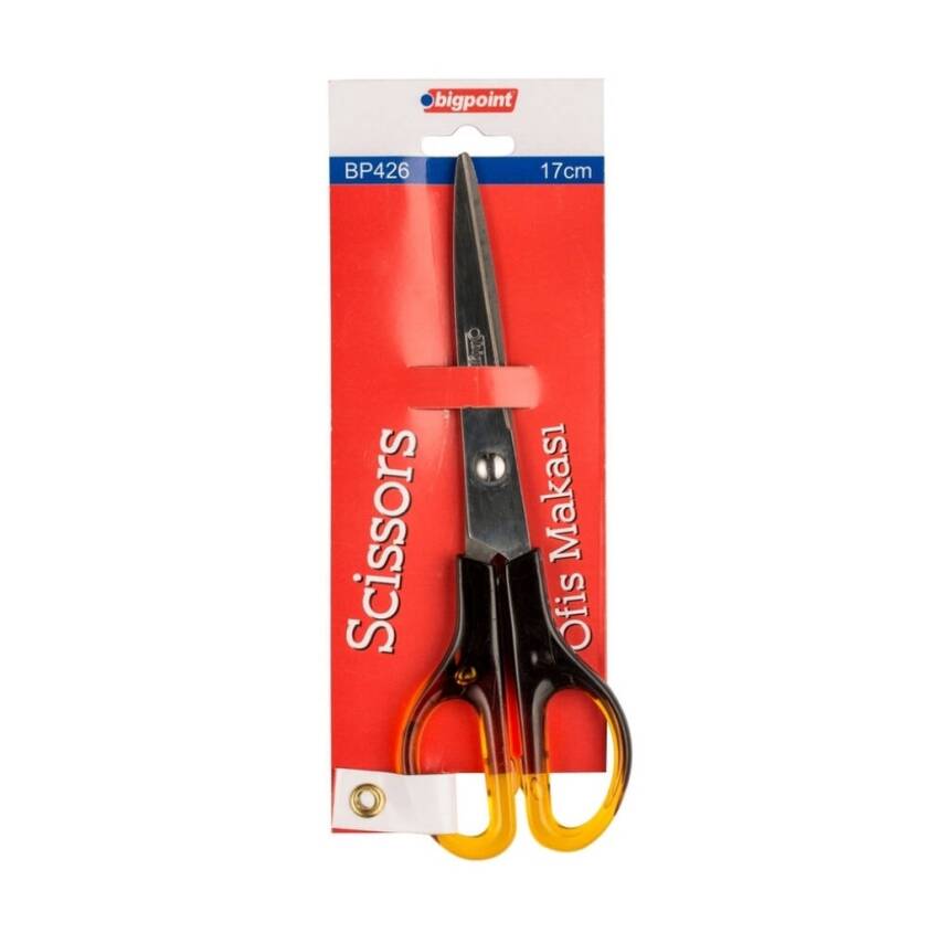 Bigpoint Paslanmaz Çelik Makas 17 cm, Ofis ve Kırtasiye İçin Uygun - 1