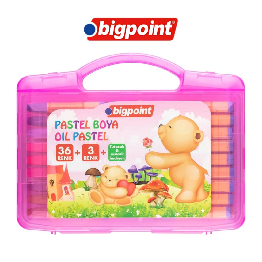 Bigpoint Pastel Boya Seti, 39 Renk, Canlı Renk, Pembe Çanta, Hediyeli - 3
