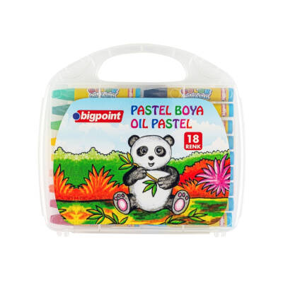 Bigpoint Pastel Boya Seti, Ufalanmaya Dayanıklı, 18 Renk, Şeffaf Çanta - Bigpoint