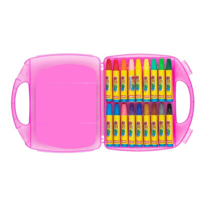 Bigpoint Pastel Boya Seti, Ufalanmaya Dayanıklı, 18 Renk, Pembe Çanta - 2