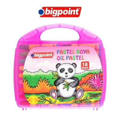 Bigpoint Pastel Boya Seti, Ufalanmaya Dayanıklı, 18 Renk, Pembe Çanta - 3