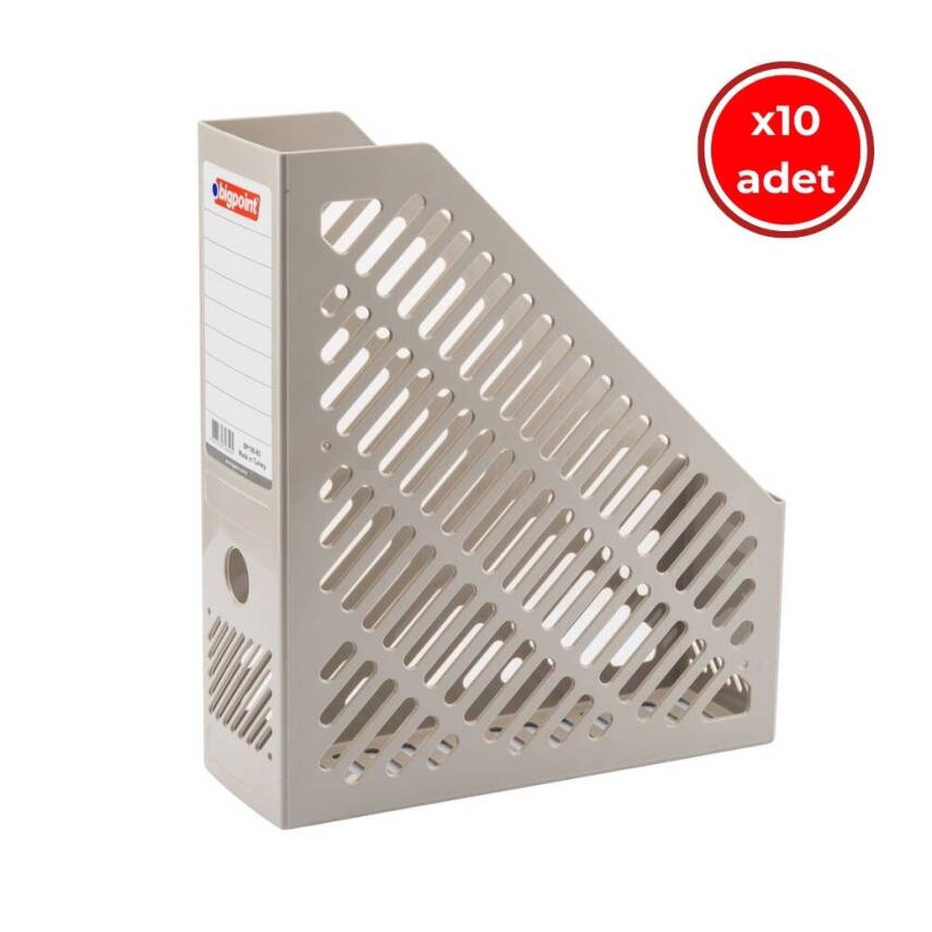 Bigpoint Plastik Kutu Klasör, 10 Adet, Dikey - Yatay, A4 - A5, Gri - 1