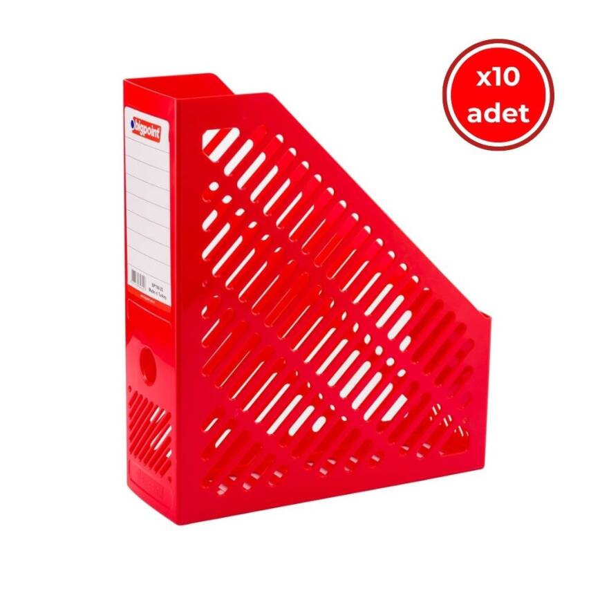 Bigpoint Plastik Kutu Klasör, 10 Adet, Dikey - Yatay, A4 - A5, Kırmızı - 1