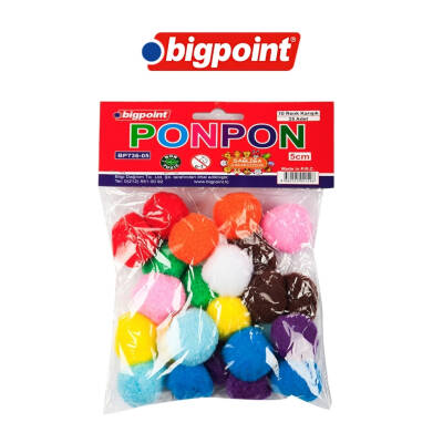 Bigpoint Ponpon, 5 cm, 10 Renk, 25’li Poşet, El İşi Projelerine Uygun - 2