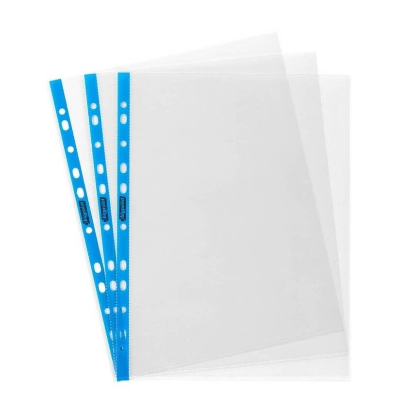 Bigpoint Poşet Dosya, 10 Adet, Mavi Şeritli, 90 Mikron, 100'lü - 3