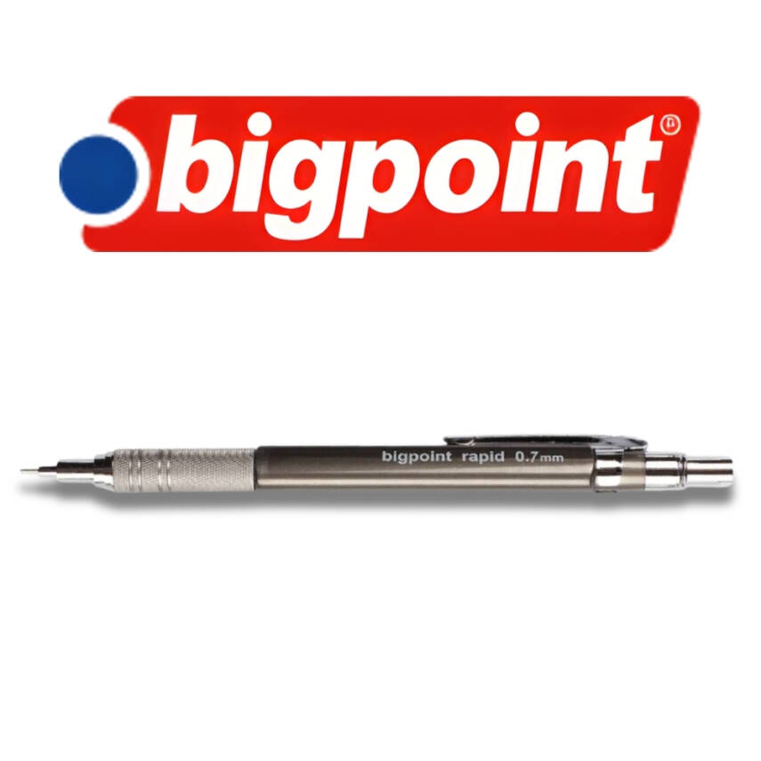 Bigpoint Rapid Versatil Kalem, 0.7 mm, Metal Uç, Kumlu Gövde, Gri - 3