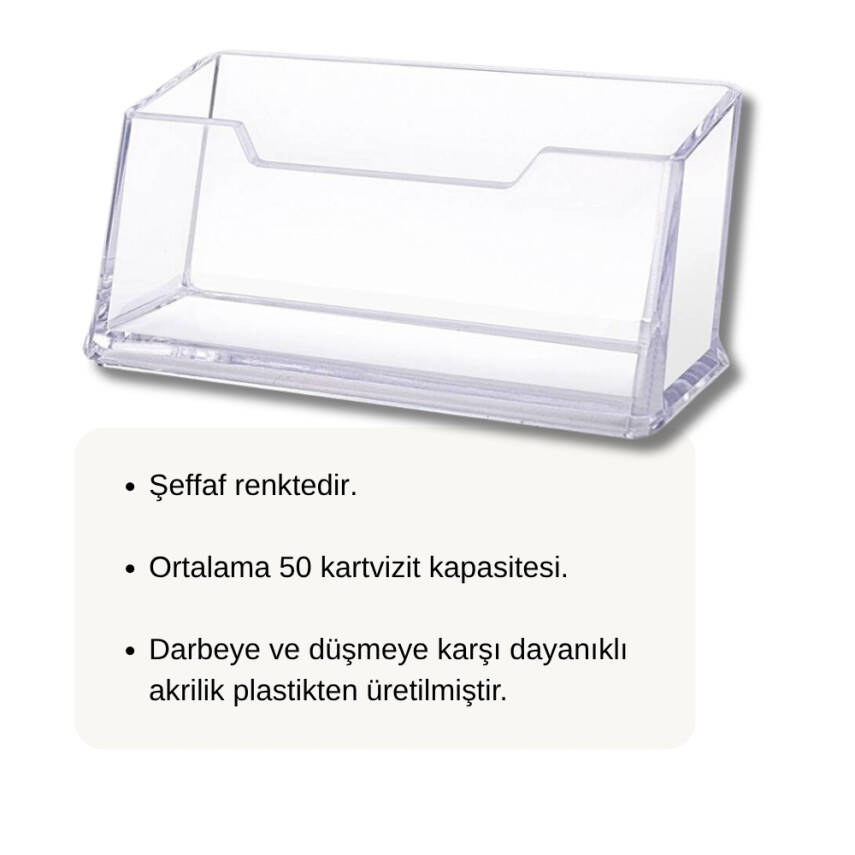 Bigpoint Şeffaf Kartvizitlik, Masa Tipi, Düşmeye ve Darbeye Dayanıklı - 2
