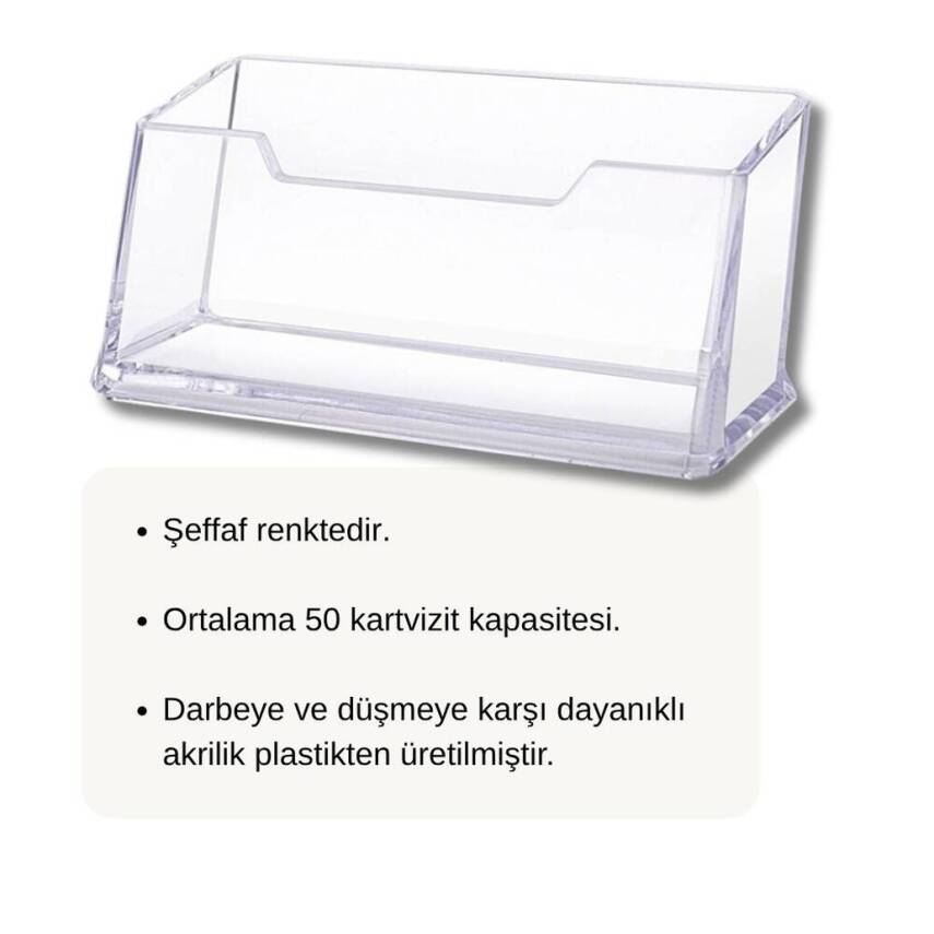 Bigpoint Şeffaf Kartvizitlik, Masa Tipi, Düşmeye ve Darbeye Dayanıklı - 2