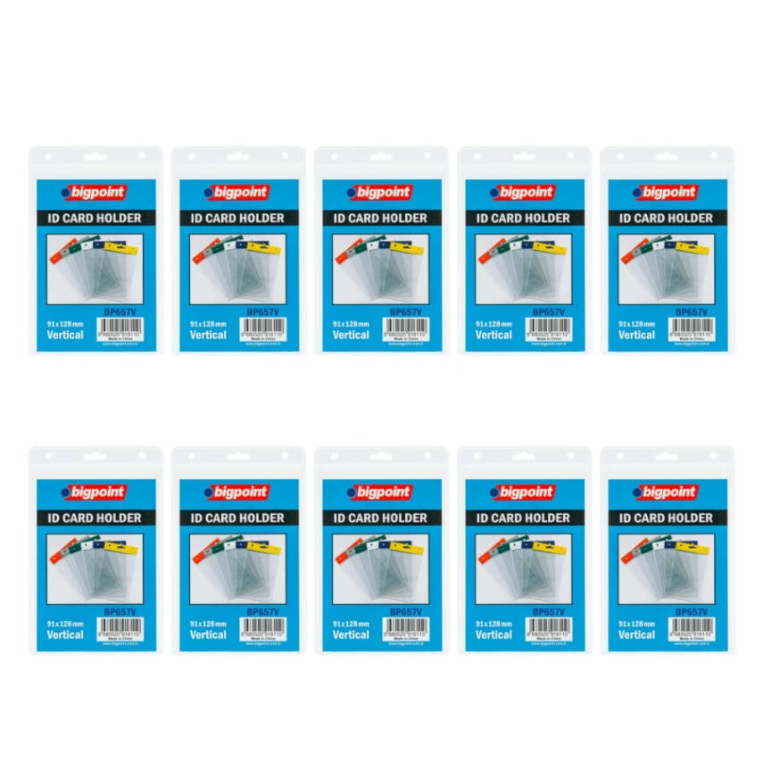 Bigpoint Şeffaf Yaka Kartı Poşeti, 10 Adet, Dikey, 91x128 mm, Pratik - 2