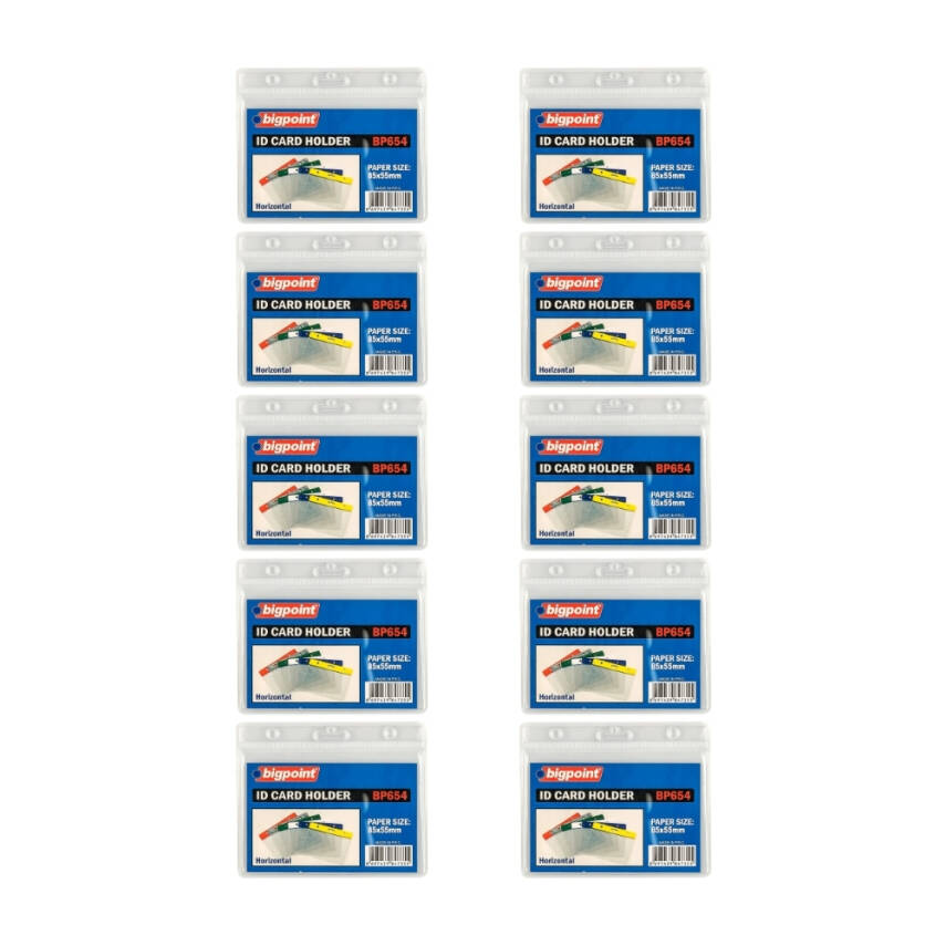 Bigpoint Şeffaf Yaka Kartı Poşeti, 10 Adet, Yatay, 85x55 mm, Dayanıklı - 2