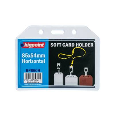 Bigpoint Şeffaf Yaka Kartı Poşeti, 50 Adet, Yatay, 85x54 mm, Dayanıklı - 2