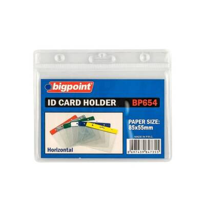 Bigpoint Şeffaf Yaka Kartı Poşeti, 50 Adet, Yatay, 85x55 mm, Dayanıklı - 2