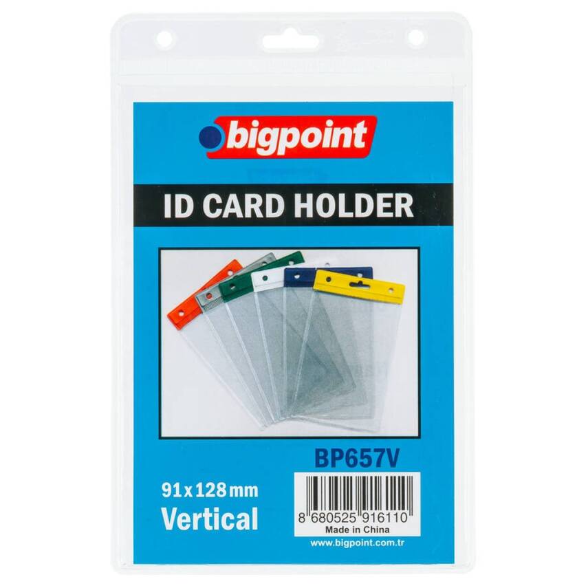 Bigpoint Şeffaf Yaka Kartı Poşeti, Dikey, 91 x 128 mm, Dayanıklı - 1