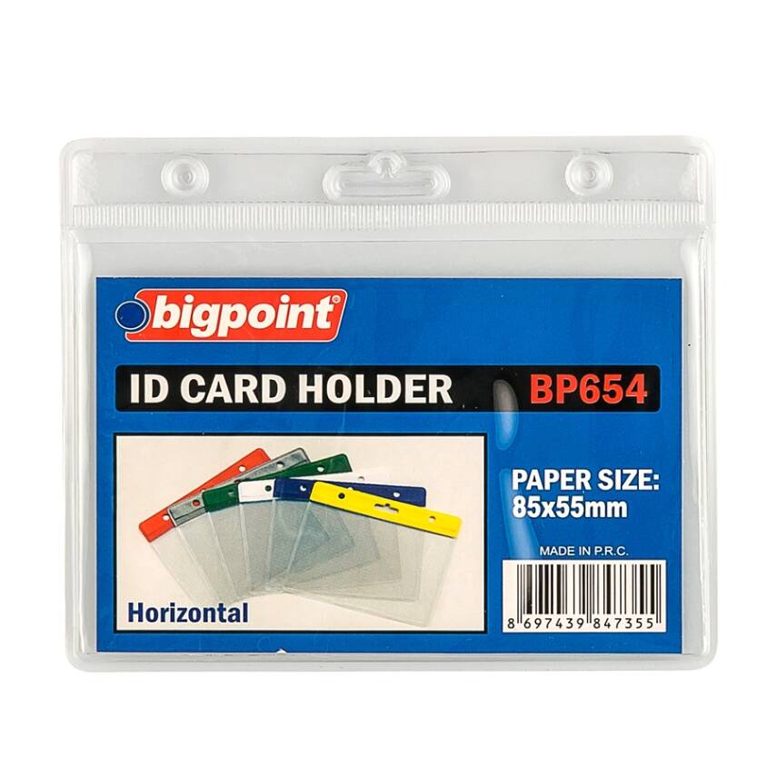 Bigpoint Şeffaf Yaka Kartı Poşeti, Yatay, 85x55 mm, Pratik Kullanım - 1
