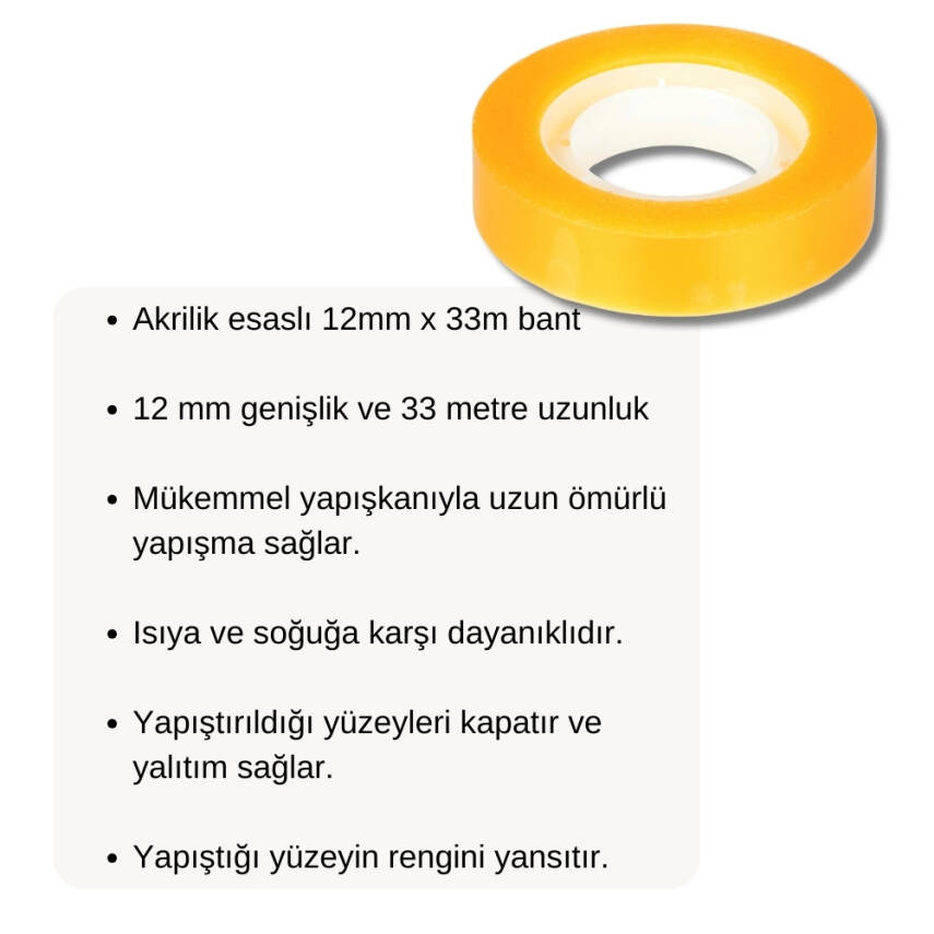 Bigpoint Selo Bant, 12 mm x 33 m, Şeffaf, Kırtasiye ve Ofis İçin Uygun - 3