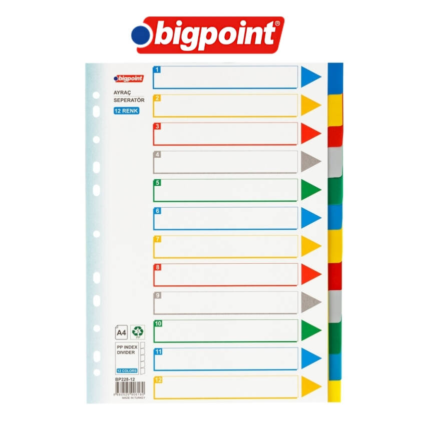 Bigpoint Seperatör, Klasör İçi Ayraç ve Dosya Düzenleyici, 12 Renkli - 3