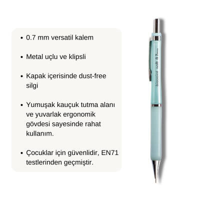 Bigpoint Soft Versatil Kalem, 0.7 mm, Metal Uç, Kauçuk Gövde, Mavi - 2
