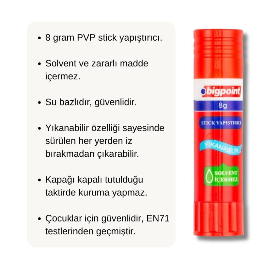 Bigpoint Stick Yapıştırıcı, 8 g, Solventsiz, Kurumaya Dayanıklı - 2