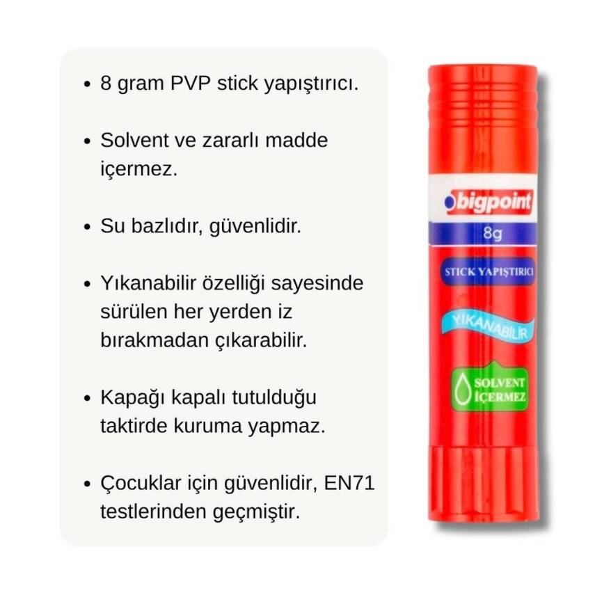 Bigpoint Stick Yapıştırıcı, 8 g, Solventsiz, Kurumaya Dayanıklı - 2