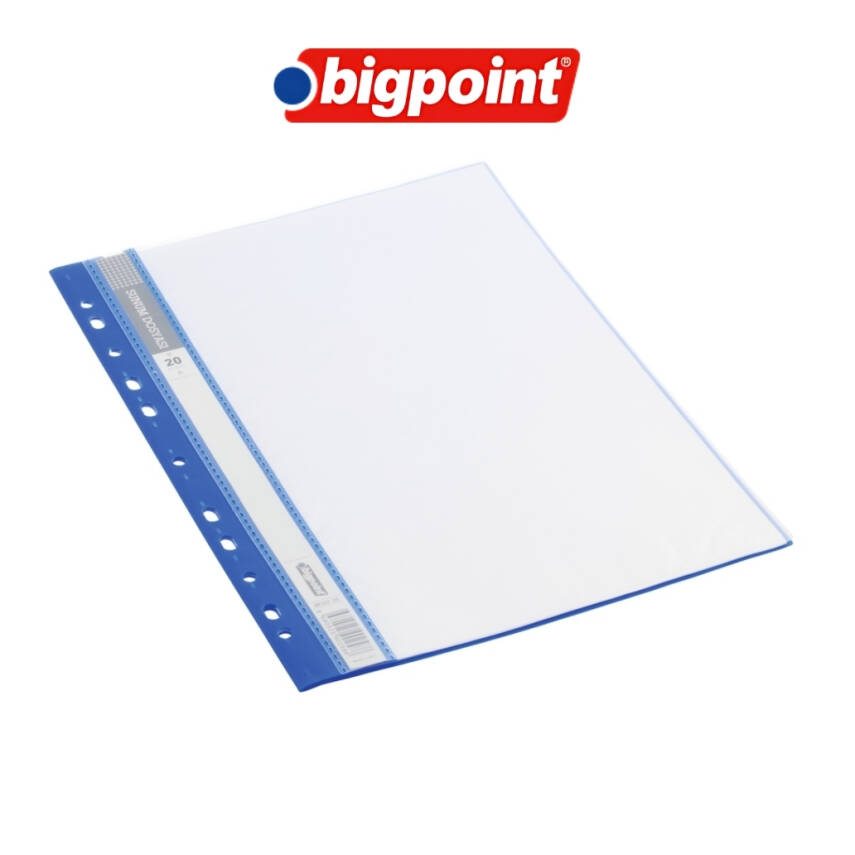 Bigpoint Sunum Dosyası, Delikli, 20 Yaprak, 40 Sayfa, A4 Uyumlu, Mavi - 3