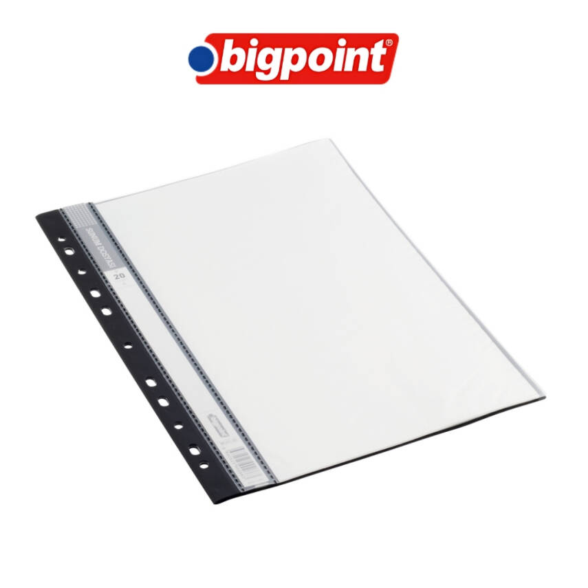 Bigpoint Sunum Dosyası, Delikli, 20 Yaprak, 40 Sayfa, A4 Uyumlu, Siyah - 2