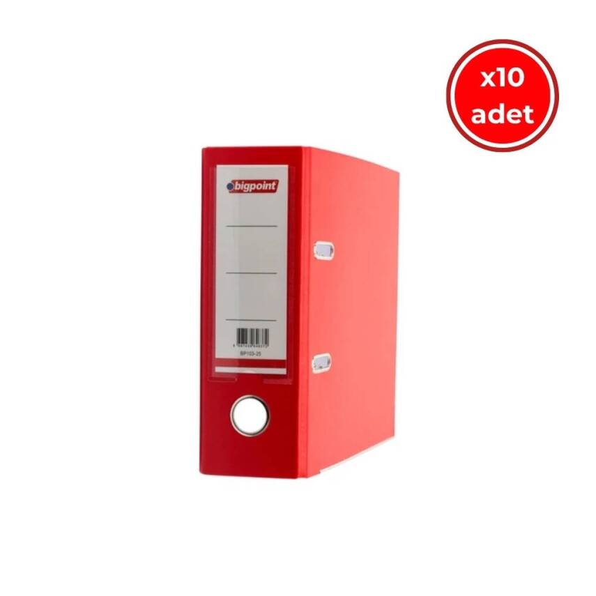 Bigpoint Telgraf Klasör, 10 Adet, 2 Halkalı, 480 A5 Sayfa, Kırmızı - 1