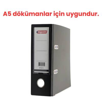 Bigpoint Telgraf Klasör, 10 Adet, 2 Halkalı, 480 A5 Sayfa, Siyah - 4