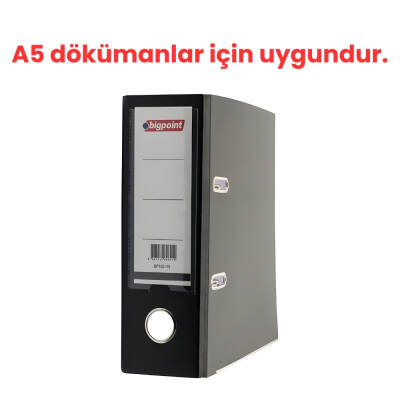 Bigpoint Telgraf Klasör, 2 Halkalı, A5 İle Uyumlu, Düzenleyici, Siyah - 2