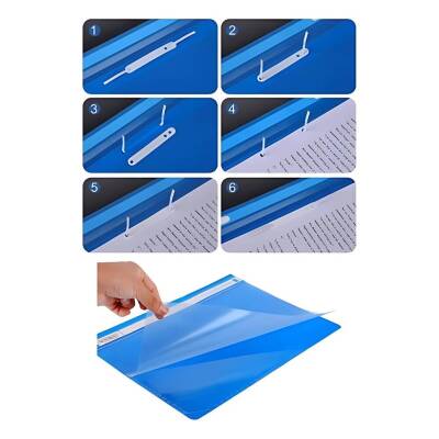 Bigpoint Telli Dosya, 10 Adet, 50'li Paket, 180 A4 Kapasiteli, Mavi - 4